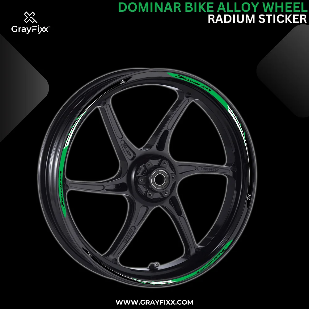 Alloy Wheel Radium Sticker For Dominar 250/400 | Made In Premium Radium With FPF(Fade Protection Film), Water Proof, Precut Sticker, Pack Of 10